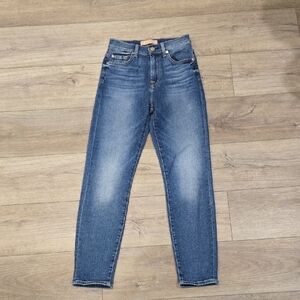 7 For All Mankind Luxe Vintage Medium Blue Skinny/Straight Jeans